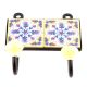 Yellow And Turquoise Tiny Flower Ceramic Tiles Hooks Online